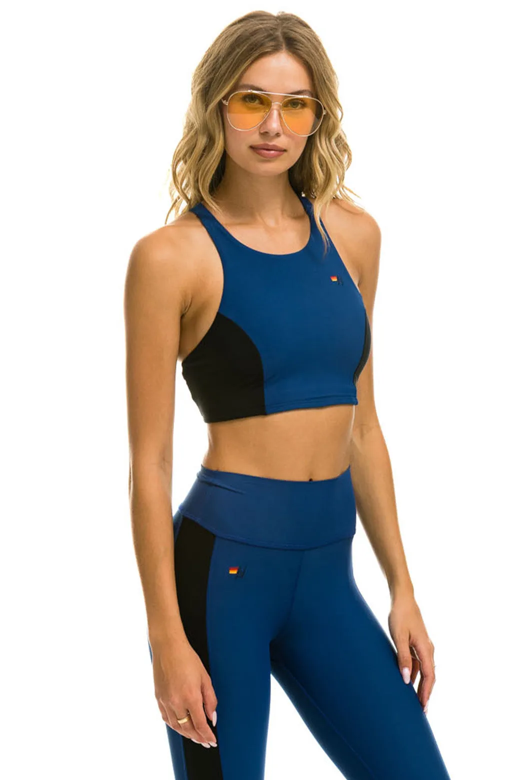 COLOR BLOCK RACER SPORTS BRA - ROYAL sold by Aviator Nation product image thumbnail 2
