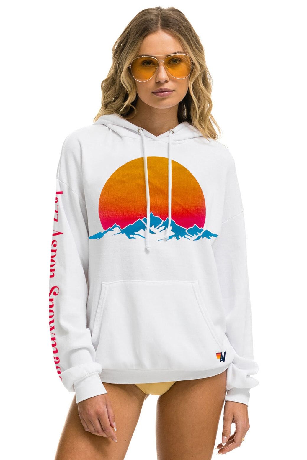 JAZZ ASPEN SNOWMASS 2023 RELAXED PULLOVER HOODIE - WHITE sold by Aviator Nation