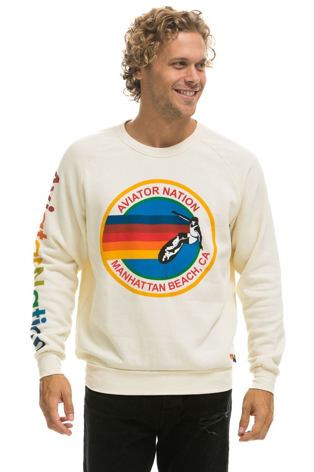 AVIATOR NATION MANHATTAN BEACH CREW SWEATSHIRT - VINTAGE WHITE sold by Aviator Nation product image thumbnail 2