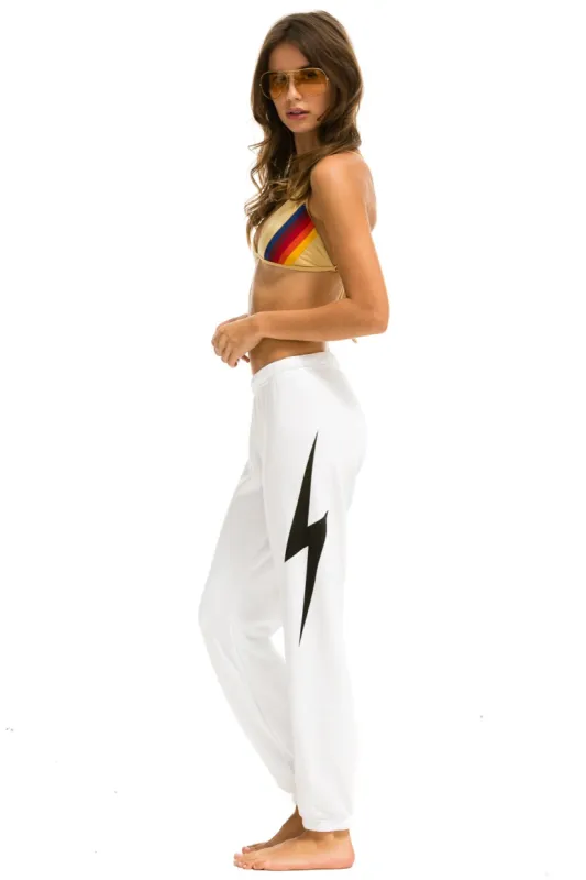 BOLT SWEATPANTS - WHITE sold by Aviator Nation