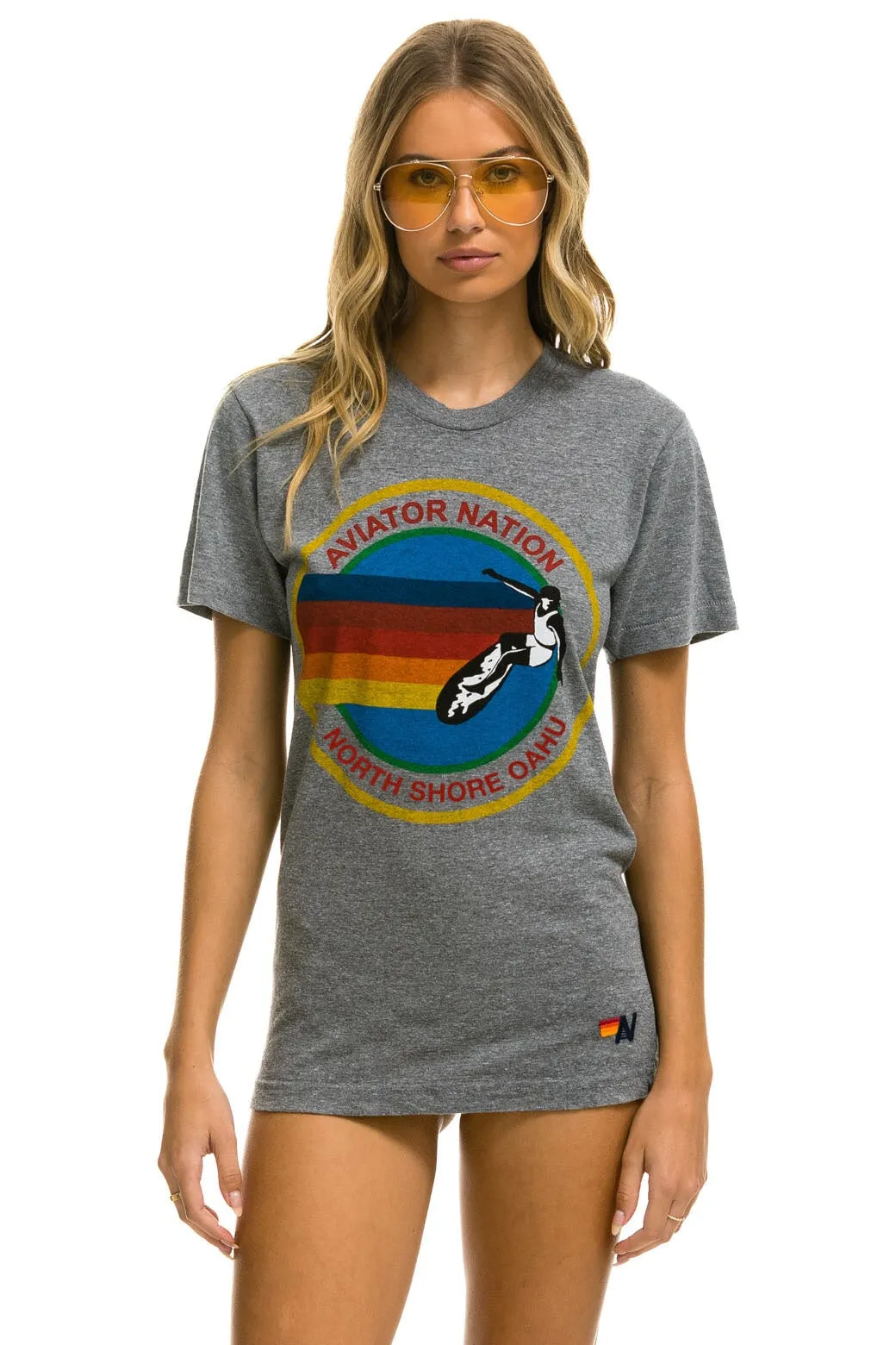 AVIATOR NATION NORTH SHORE TEE - HEATHER GREY sold by Aviator Nation