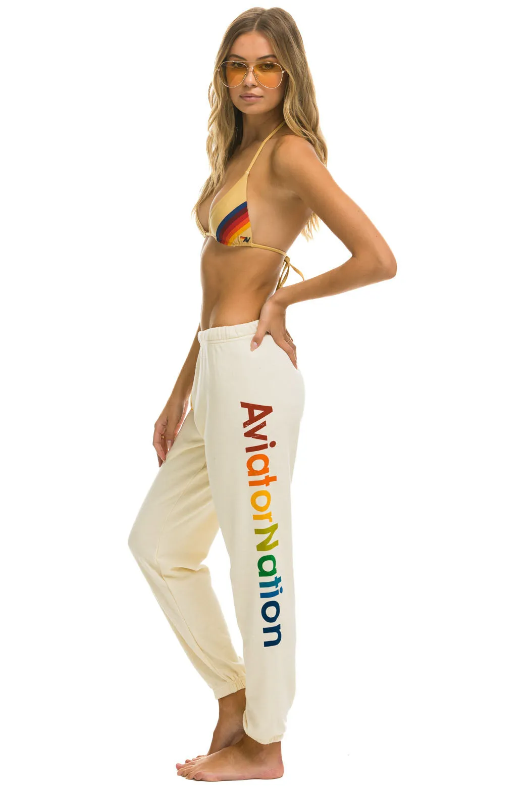 AVIATOR NATION ASPEN SWEATPANTS - VINTAGE WHITE sold by Aviator Nation