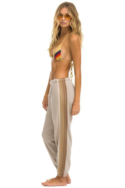 5 STRIPE SWEATPANTS - SAND // TAN sold by Aviator Nation