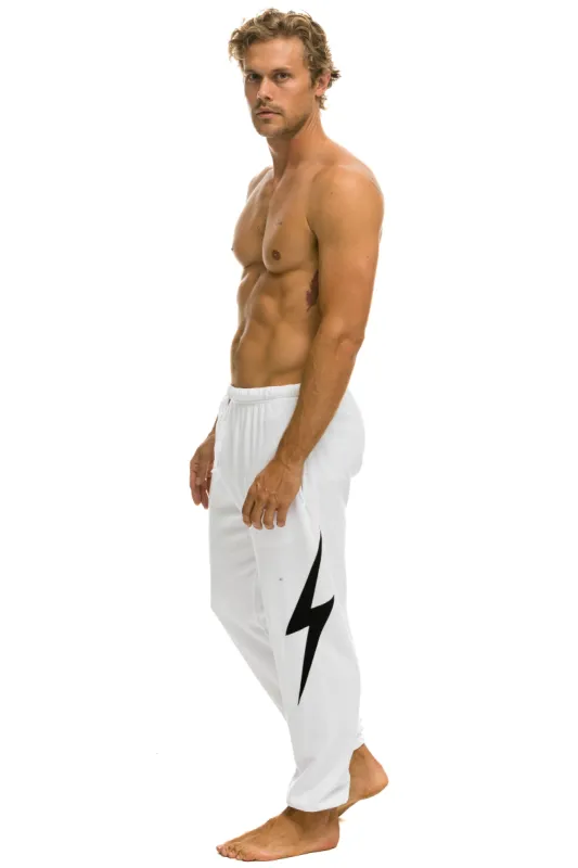 BOLT STITCH SWEATPANTS - WHITE // BLACK sold by Aviator Nation