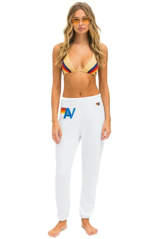 LOGO STITCH SWEATPANTS - WHITE sold by Aviator Nation