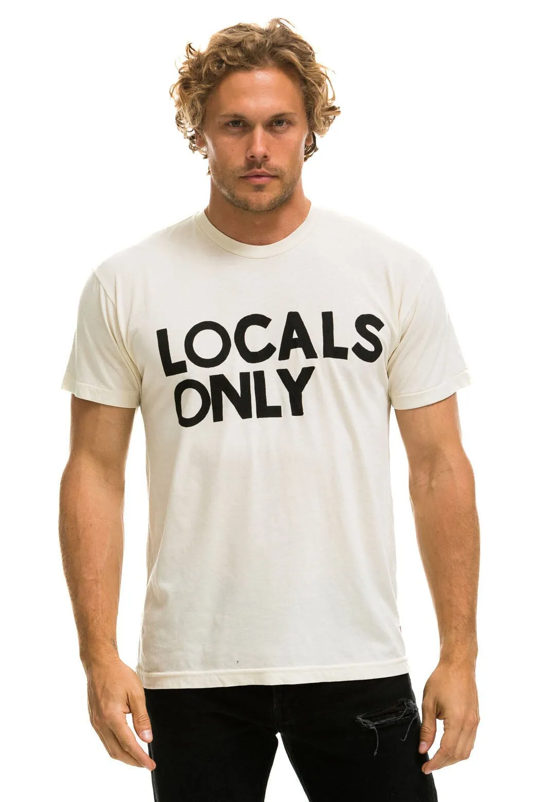 LOCALS ONLY TEE - VINTAGE WHITE sold by Aviator Nation product image thumbnail 2