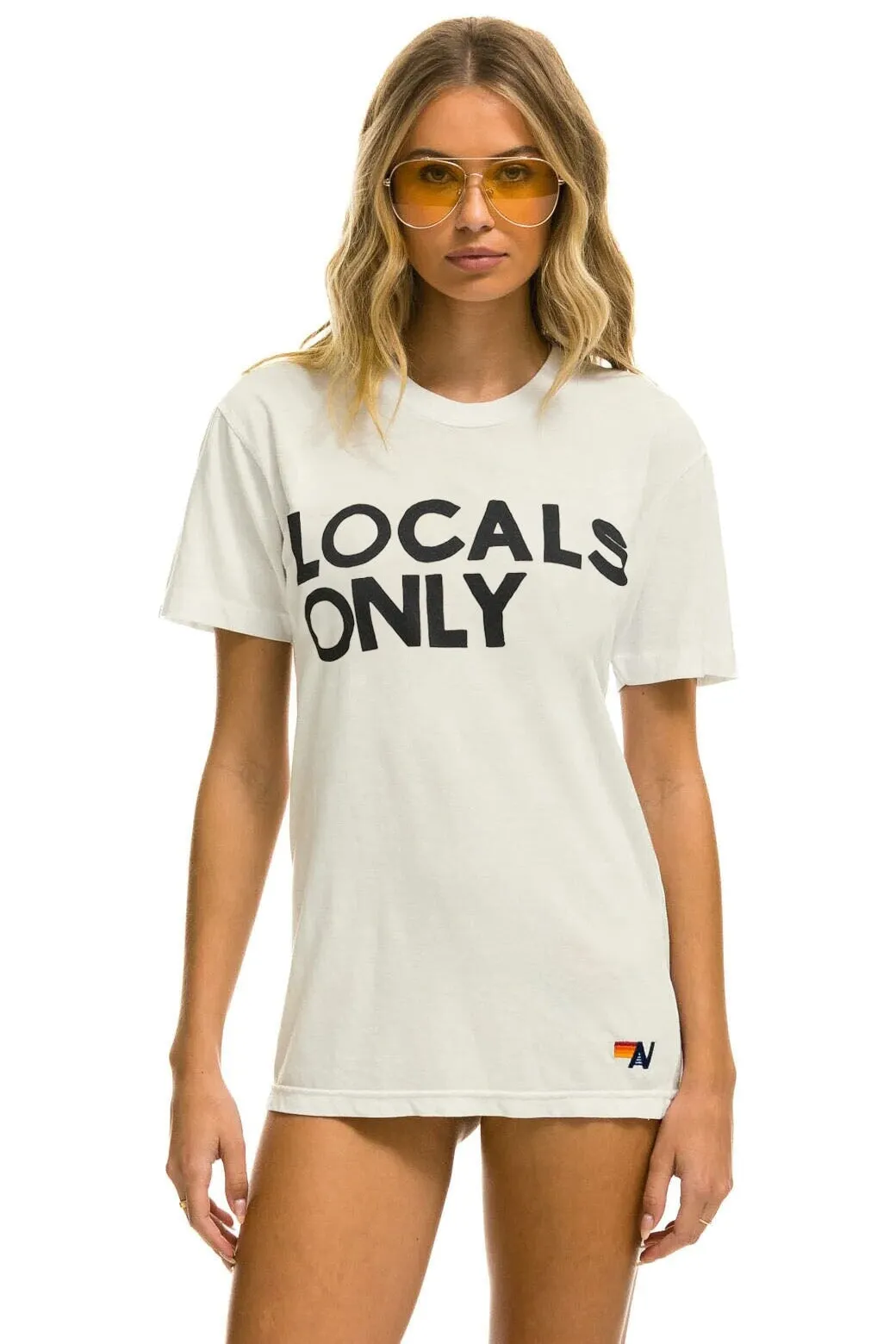 LOCALS ONLY TEE - VINTAGE WHITE sold by Aviator Nation