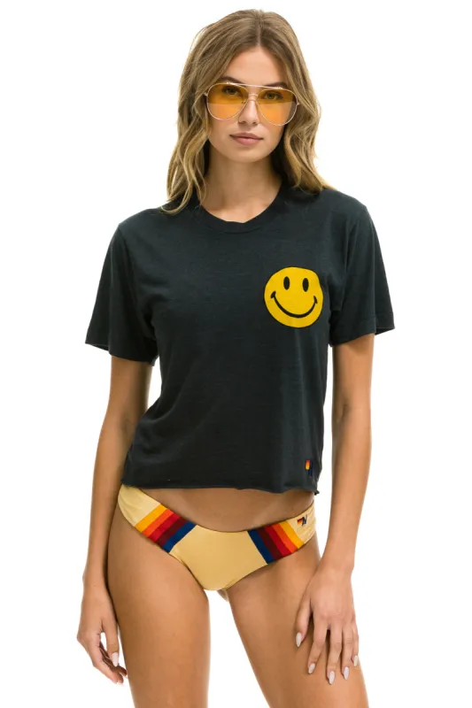 SMILEY 2 BOYFRIEND TEE - CHARCOAL sold by Aviator Nation