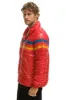 4 STRIPE TRAVELER JACKET - GLOSSY CHERRY sold by Aviator Nation