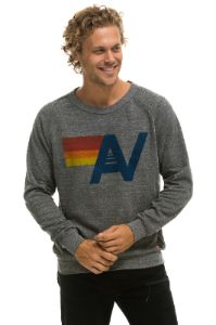 LOGO LIGHT WEIGHT CREW SWEATSHIRT - HEATHER GREY sold by Aviator Nation