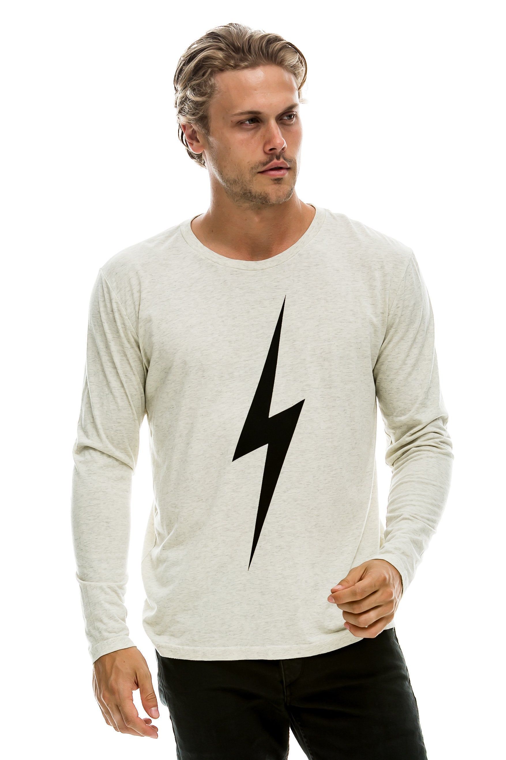 BOLT LONG SLEEVE CREW TEE - VINTAGE WHITE sold by Aviator Nation product image thumbnail 3