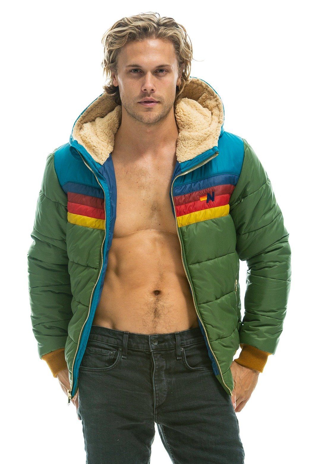 TREKKER 2 HOODED PUFFER JACKET - GARDEN GREEN sold by Aviator Nation product image thumbnail 6