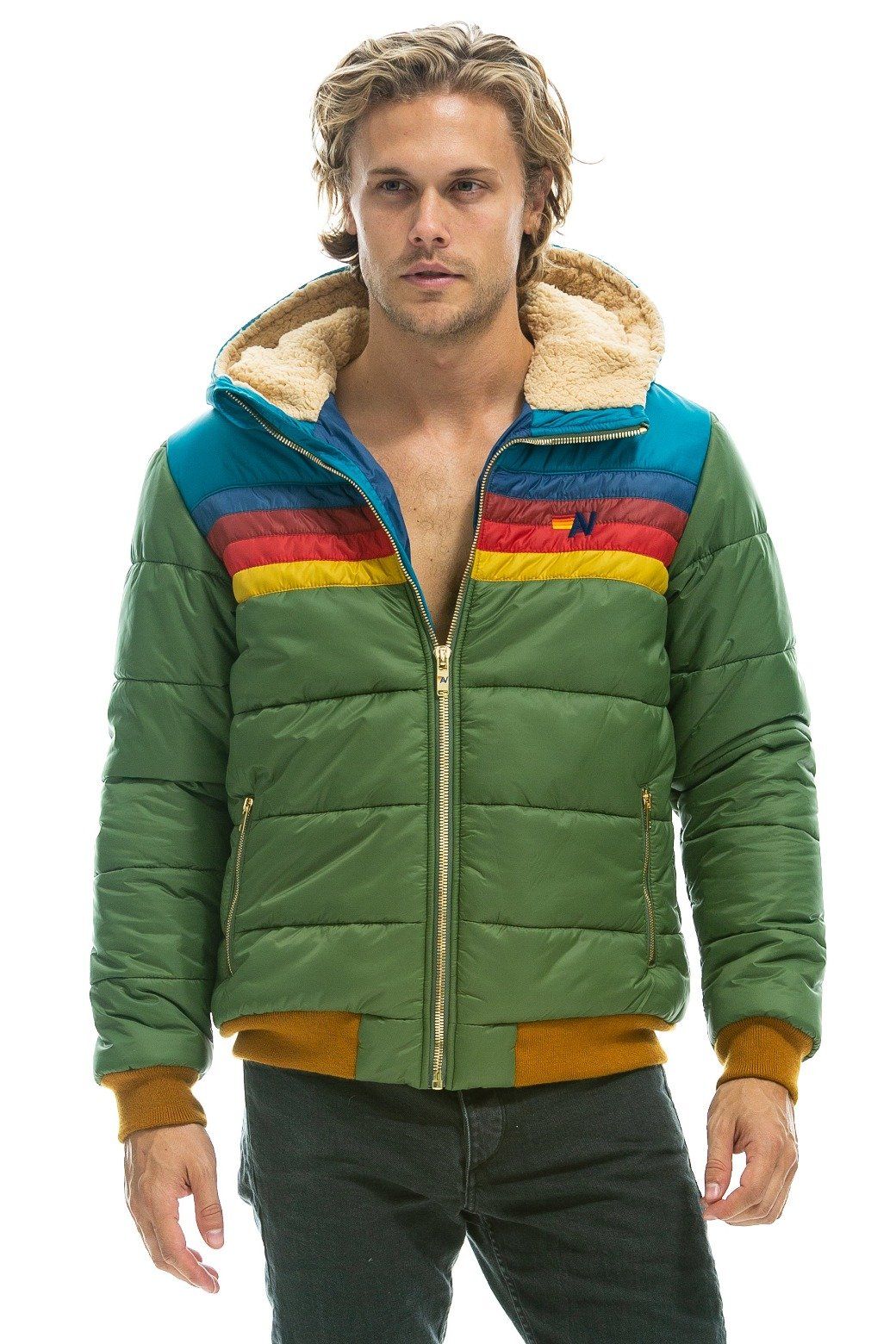TREKKER 2 HOODED PUFFER JACKET - GARDEN GREEN sold by Aviator Nation product image thumbnail 5