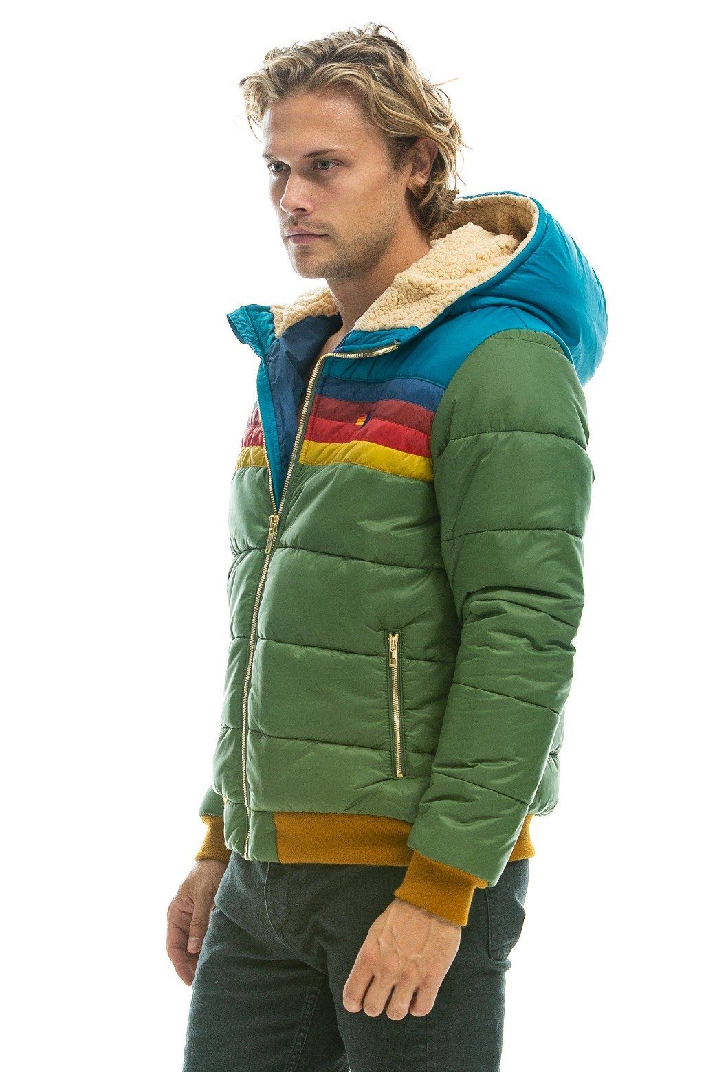 TREKKER 2 HOODED PUFFER JACKET - GARDEN GREEN sold by Aviator Nation product image thumbnail 4