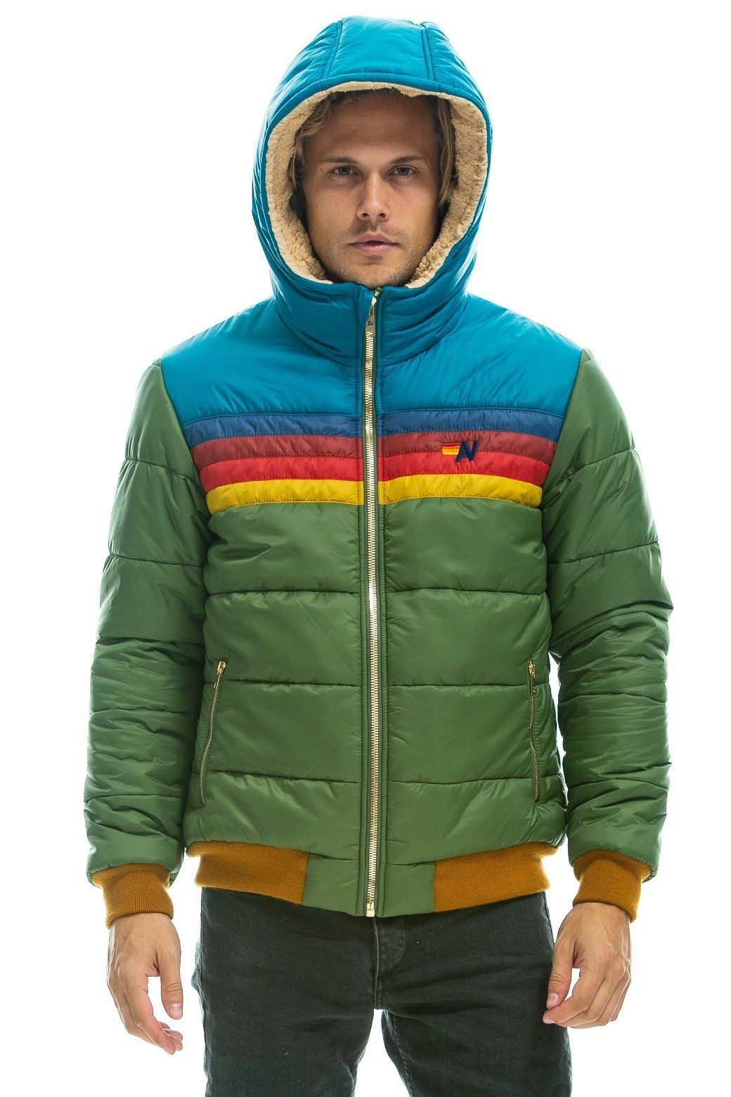 TREKKER 2 HOODED PUFFER JACKET - GARDEN GREEN sold by Aviator Nation product image thumbnail 7