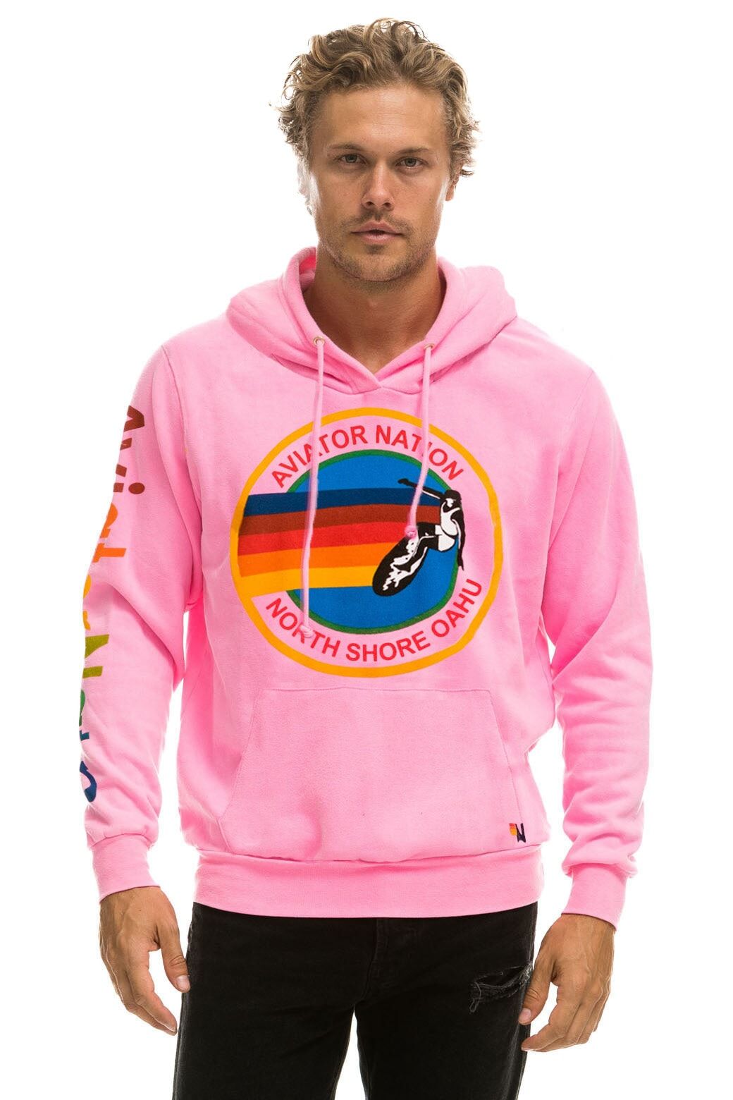 AVIATOR NATION NORTH SHORE PULLOVER HOODIE - NEON PINK sold by Aviator Nation product image thumbnail 2