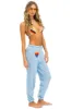 RAINBOW HEART STITCH SWEATPANTS - ICE sold by Aviator Nation
