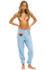 RAINBOW HEART STITCH SWEATPANTS - ICE sold by Aviator Nation