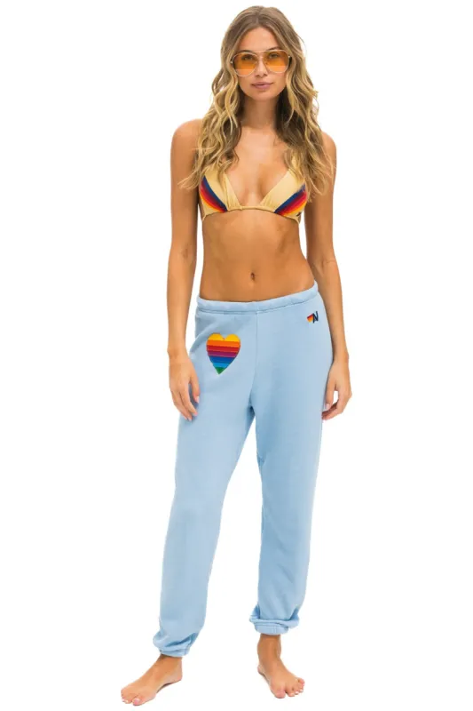 RAINBOW HEART STITCH SWEATPANTS - ICE sold by Aviator Nation