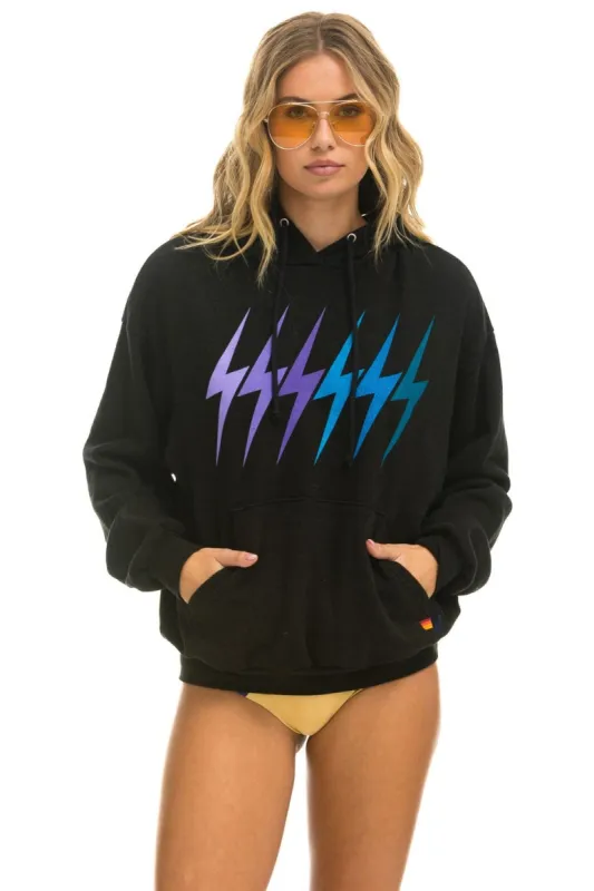 BOLT GRADIENT RELAXED PULLOVER HOODIE - BLACK // PURPLE sold by Aviator Nation