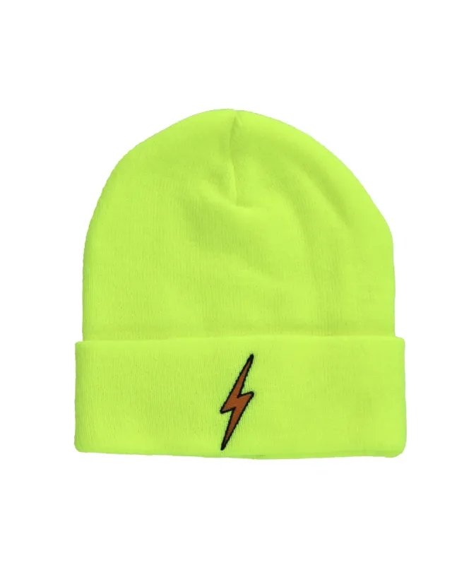 BOLT BEANIE - NEON YELLOW sold by Aviator Nation