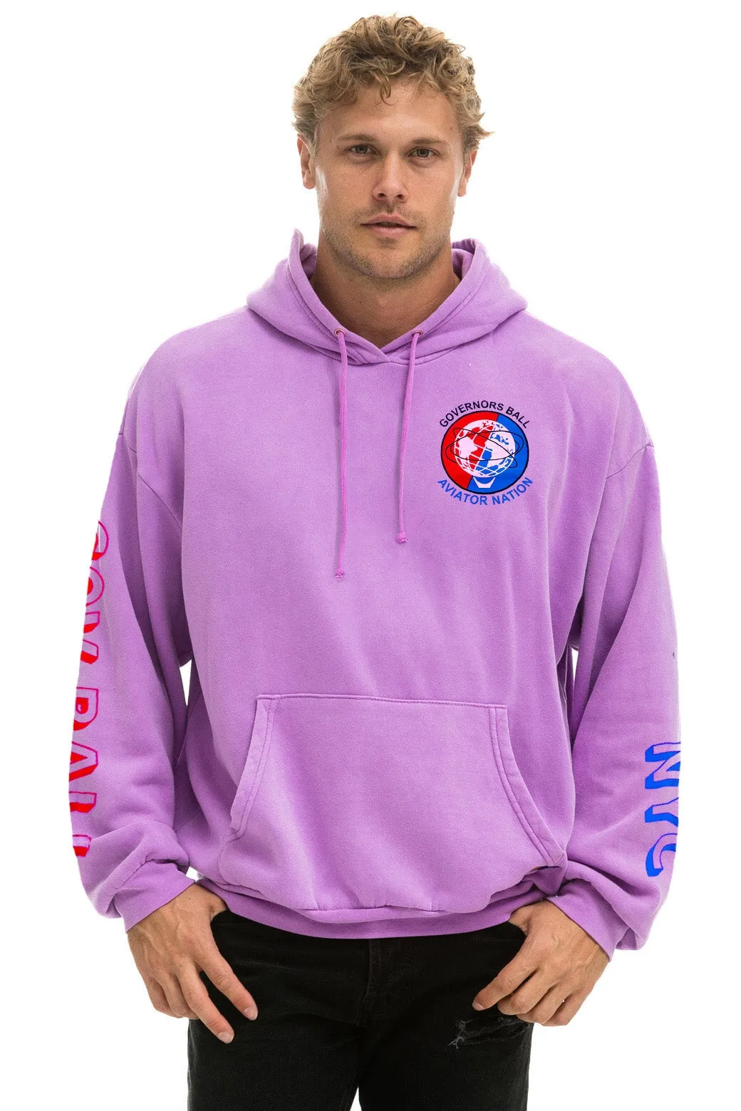 GOV BALL 2024 PULLOVER HOODIE RELAXED - NEON PURPLE sold by Aviator Nation product image thumbnail 2