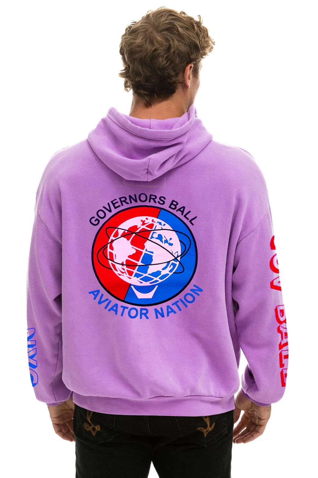GOV BALL 2024 PULLOVER HOODIE RELAXED - NEON PURPLE sold by Aviator Nation product image thumbnail 4