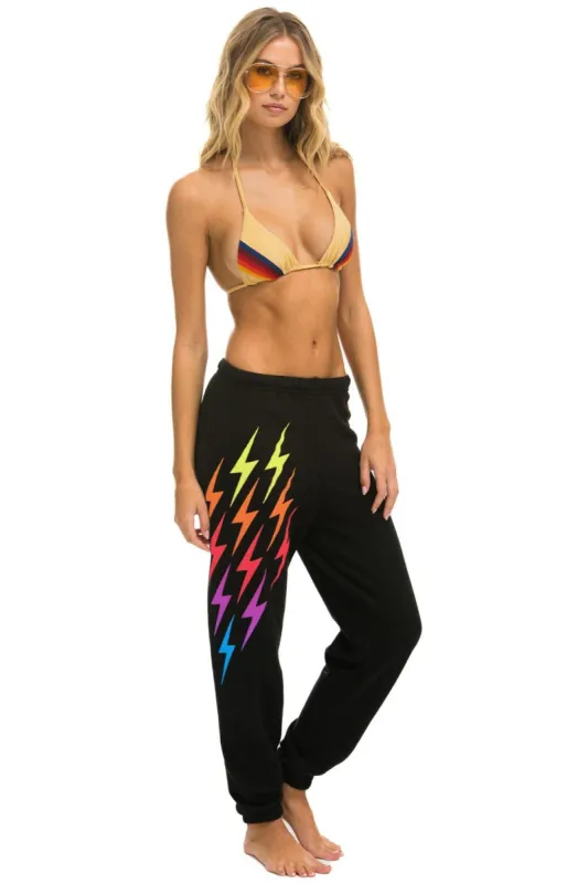 BOLT GRADIENT SWEATPANTS - BLACK // RAINBOW sold by Aviator Nation