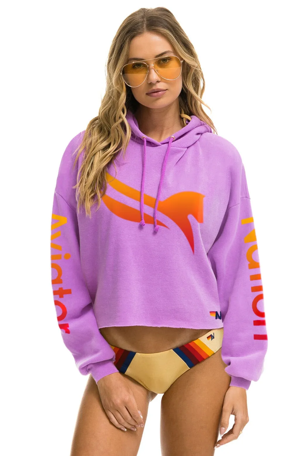PEGASUS 2024 CROPPED PULLOVER HOODIE RELAXED - NEON PURPLE sold by Aviator Nation