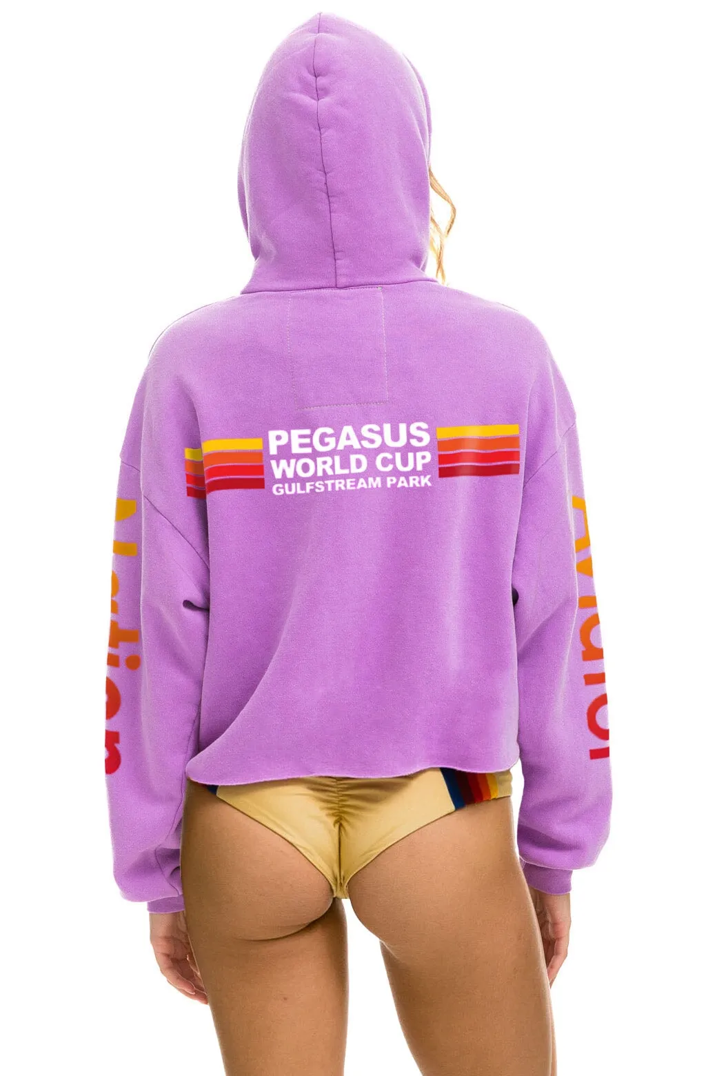 PEGASUS 2024 CROPPED PULLOVER HOODIE RELAXED - NEON PURPLE sold by Aviator Nation product image thumbnail 2