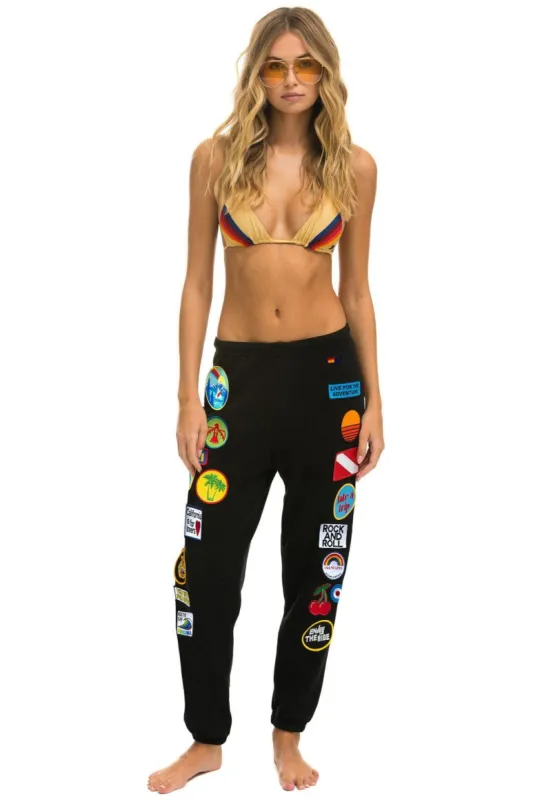 VINTAGE PATCH SWEATPANTS - BLACK sold by Aviator Nation