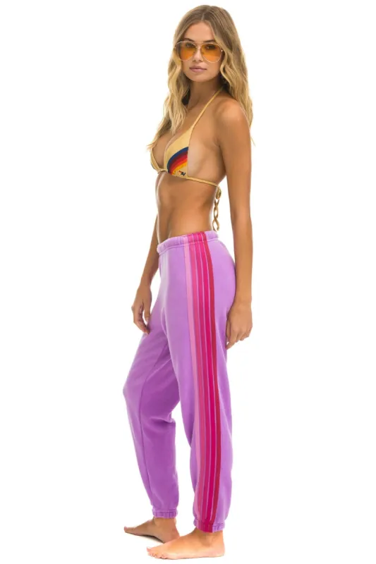 5 STRIPE SWEATPANTS - NEON PURPLE // PINK sold by Aviator Nation