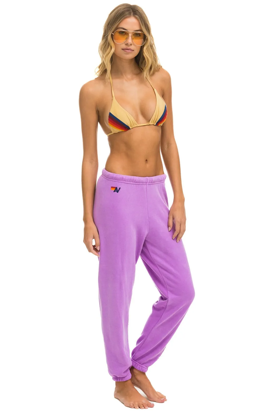 5 STRIPE SWEATPANTS - NEON PURPLE // PINK sold by Aviator Nation product image thumbnail 3