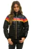 5 STRIPE RAINBOW SLEEVE  JACKET - GLOSSY BLACK sold by Aviator Nation