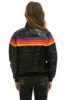 5 STRIPE RAINBOW SLEEVE  JACKET - GLOSSY BLACK sold by Aviator Nation