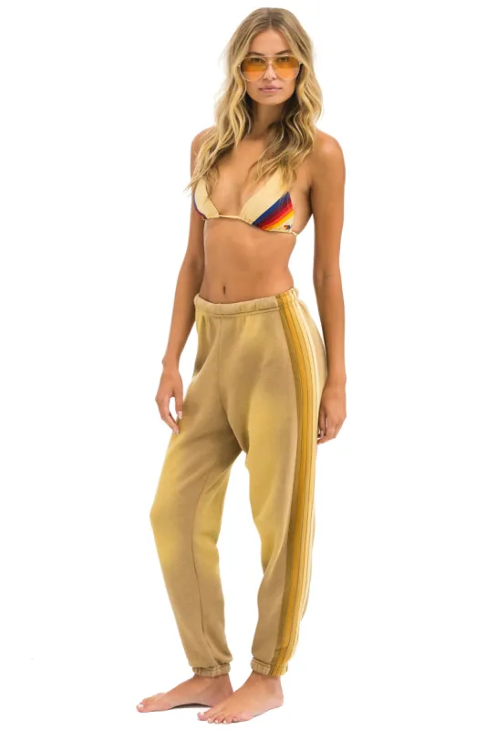 5 STRIPE SWEATPANTS - FADED TAN sold by Aviator Nation