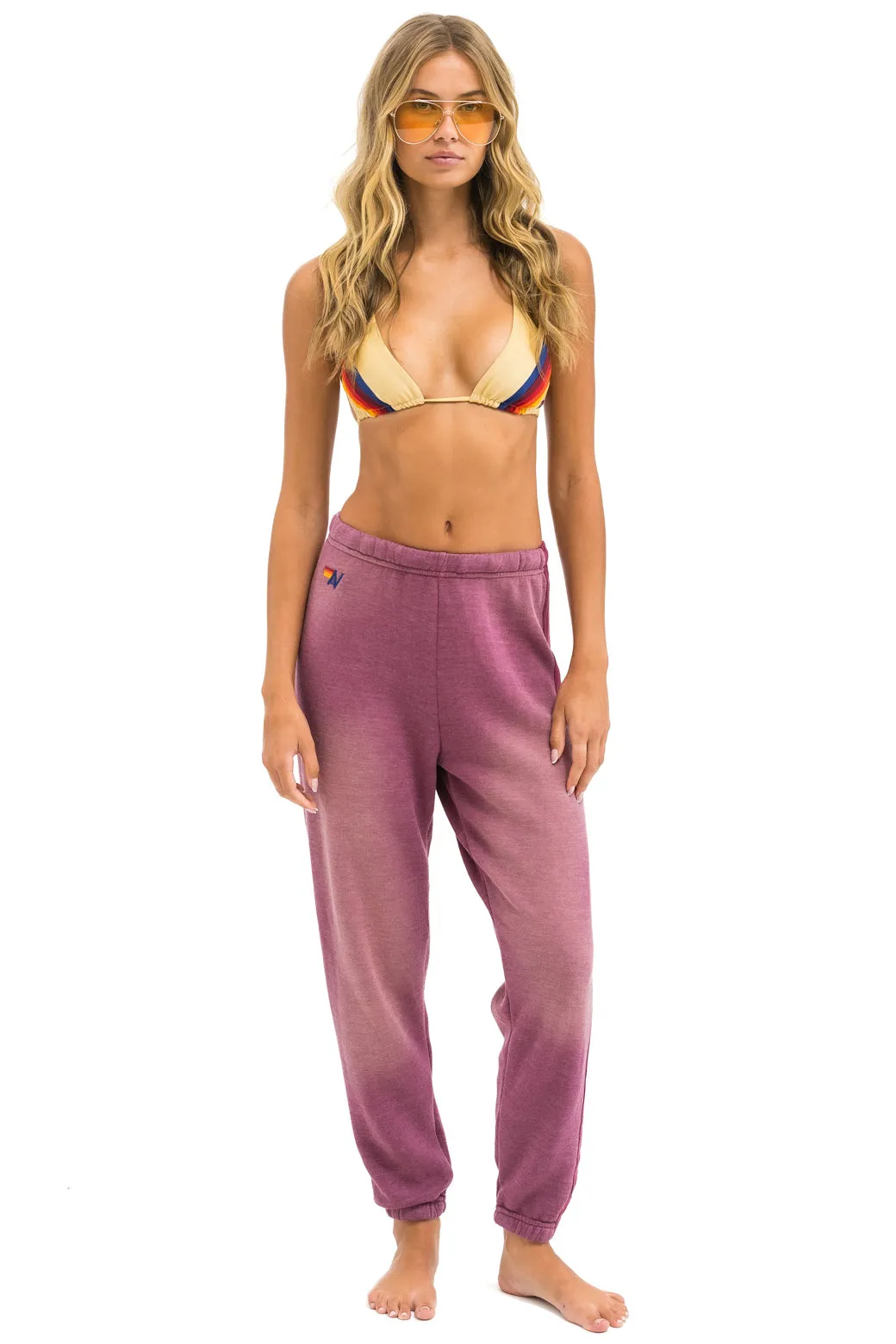 5 STRIPE SWEATPANTS - FADED BERRY sold by Aviator Nation product image thumbnail 3