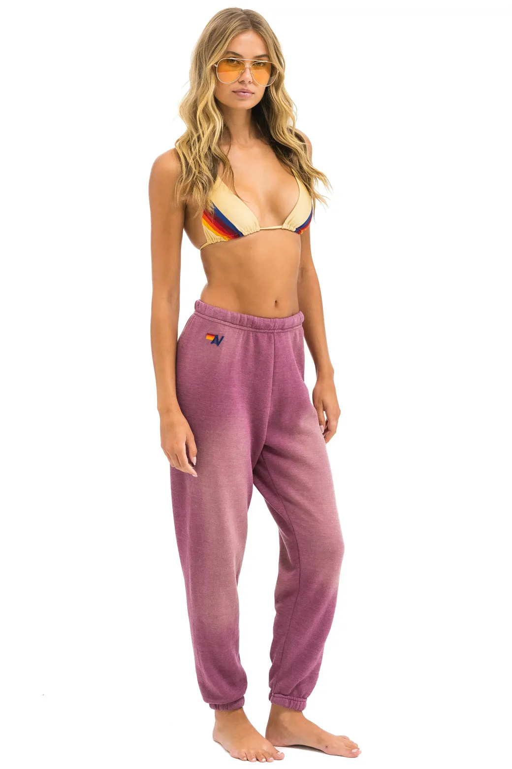 5 STRIPE SWEATPANTS - FADED BERRY sold by Aviator Nation product image thumbnail 2