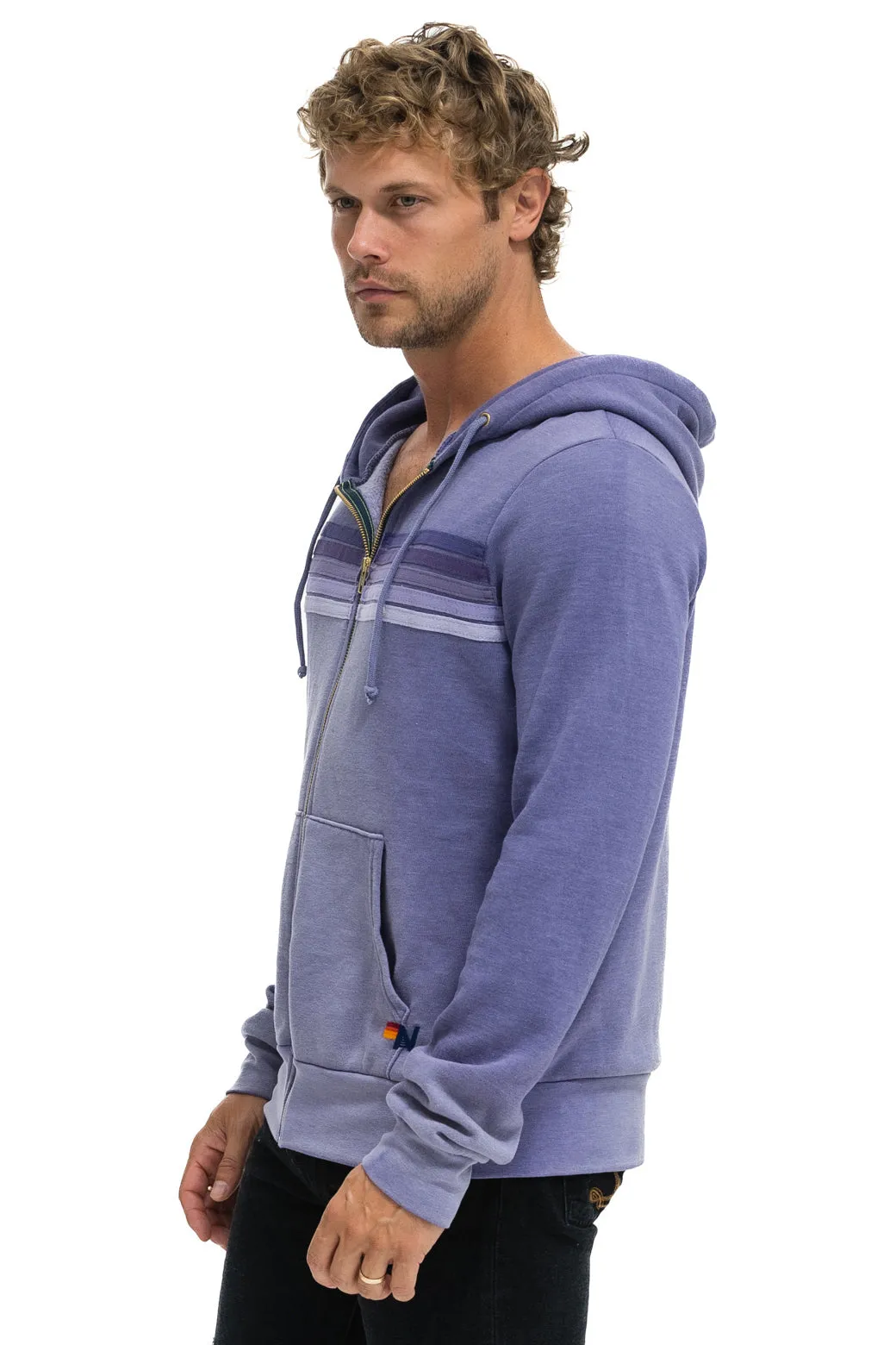 5 STRIPE HOODIE - FADED GRAPE sold by Aviator Nation product image thumbnail 4