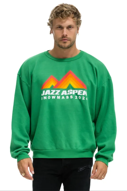 JAZZ ASPEN SNOWMASS 2024 CREW SWEATSHIRT RELAXED - KELLY GREEN sold by Aviator Nation