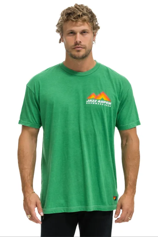 JAZZ ASPEN SNOWMASS 2024 CREW TEE SHIRT - KELLY GREEN sold by Aviator Nation