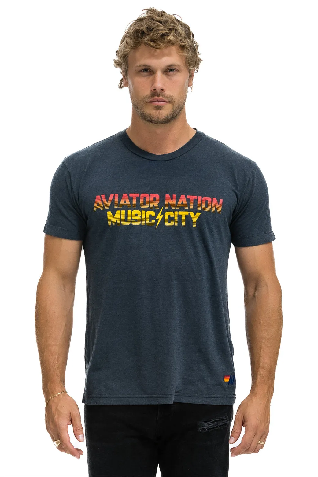 NASHVILLE MUSIC CITY TEE - CHARCOAL sold by Aviator Nation product image thumbnail 2