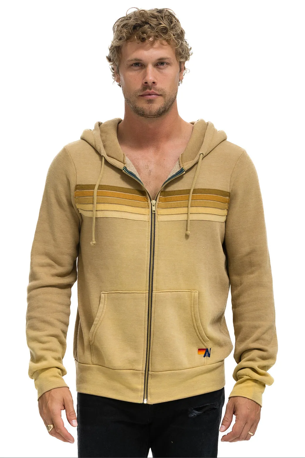 5 STRIPE HOODIE - FADED TAN sold by Aviator Nation product image thumbnail 2