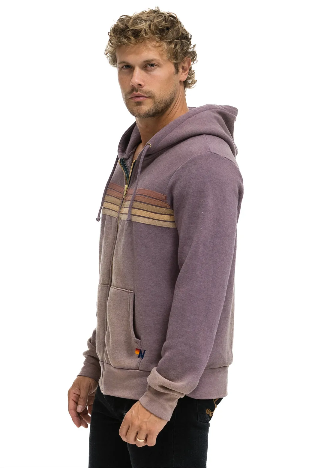 5 STRIPE HOODIE - FADED MOCHA sold by Aviator Nation product image thumbnail 4