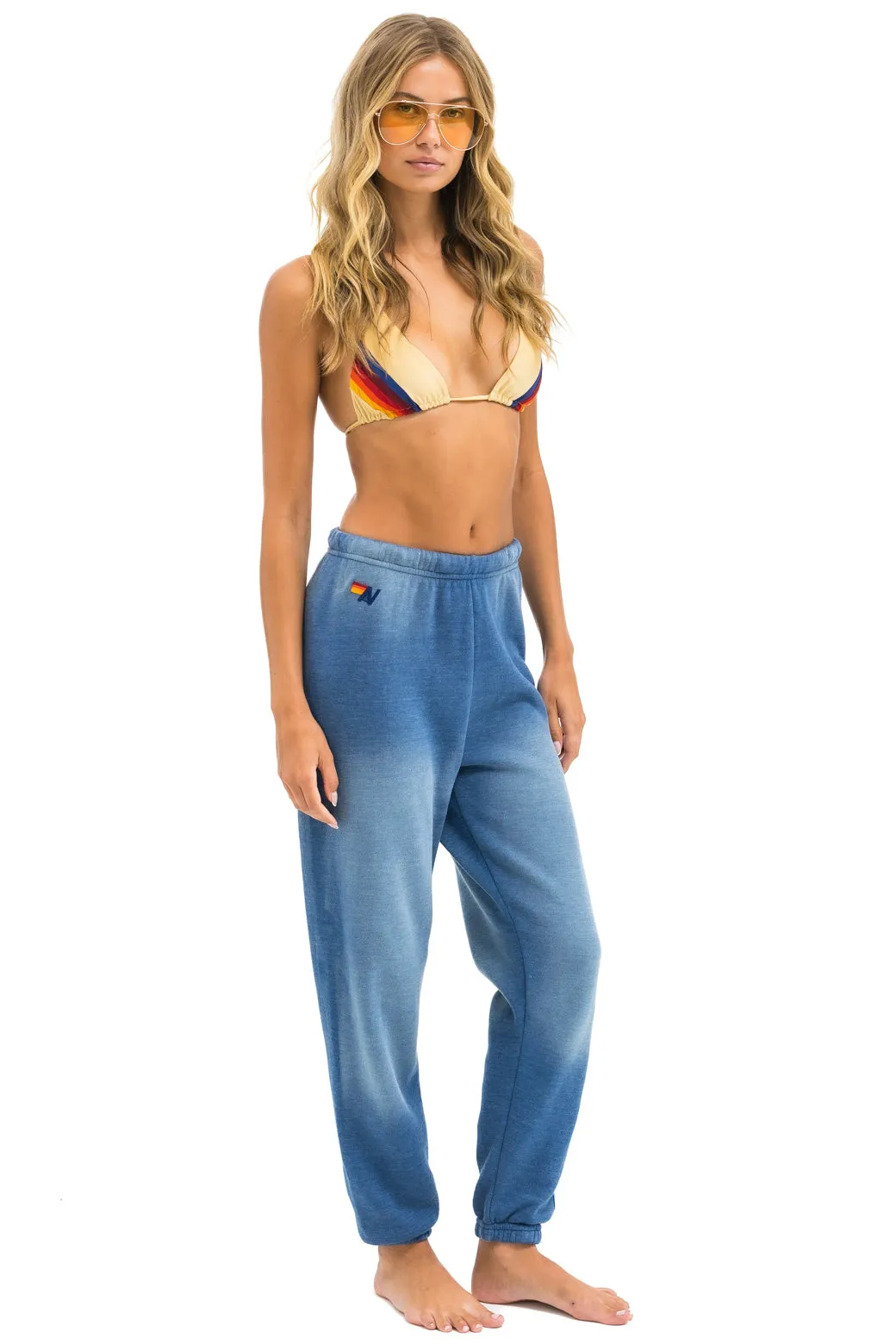 5 STRIPE SWEATPANTS - FADED WATER sold by Aviator Nation product image thumbnail 4