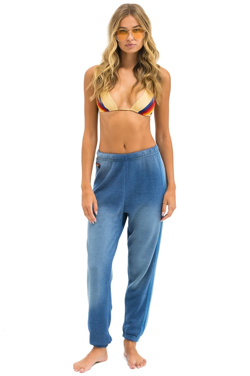 5 STRIPE SWEATPANTS - FADED WATER sold by Aviator Nation product image thumbnail 2