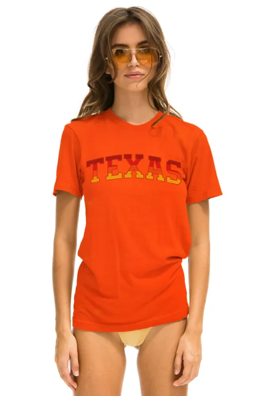 UNIVERSITY OF TEXAS CREW TEE SHIRT - ORANGE sold by Aviator Nation