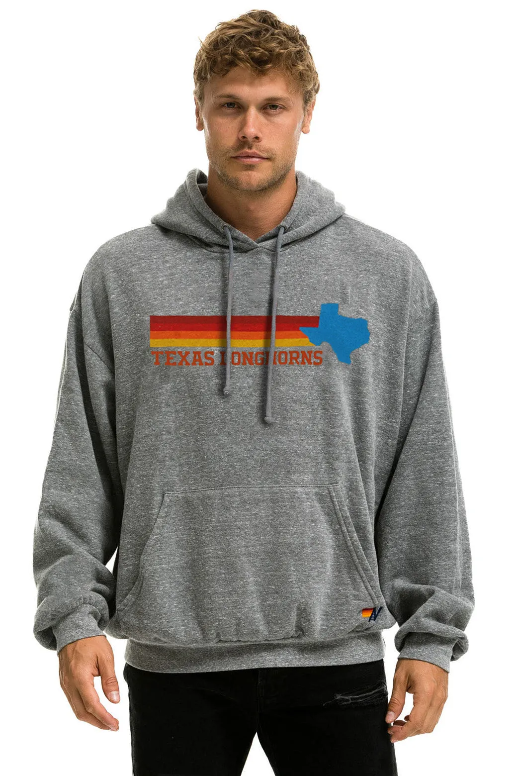 UNIVERSITY OF TEXAS STATE LOGO PULLOVER HOODIE RELAXED - HEATHER sold by Aviator Nation product image thumbnail 2