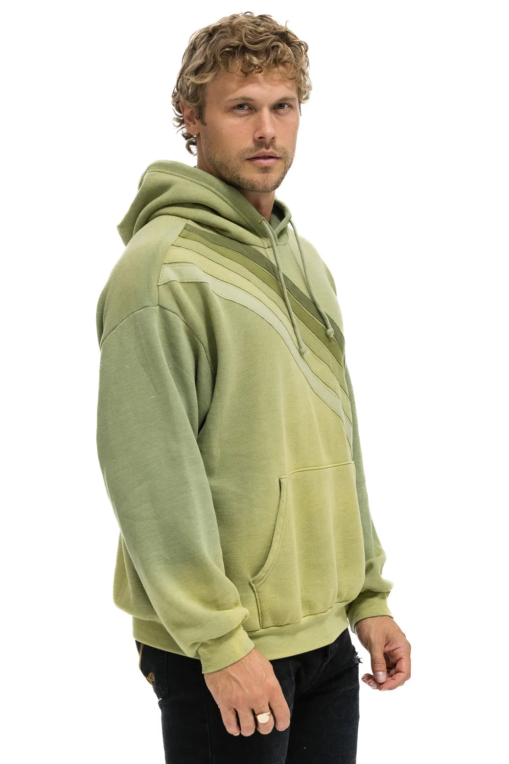 CROSS STRIPE RELAXED PULLOVER HOODIE - FADED ARMY sold by Aviator Nation product image thumbnail 5
