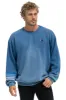 RUGBY STITCH RELAXED CREW SWEATSHIRT - FADED WATER sold by Aviator Nation